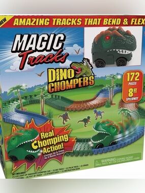 Dino Chompers Green Dinosaur Toy Track Set